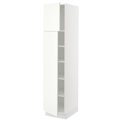 SEKTION Armoire haute + tablette/2ptes, blanc/Vallstena blanc, 18x24x80 "