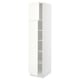 SEKTION Armoire haute + tablette/2ptes, blanc/Vallstena blanc, 18x24x80 "