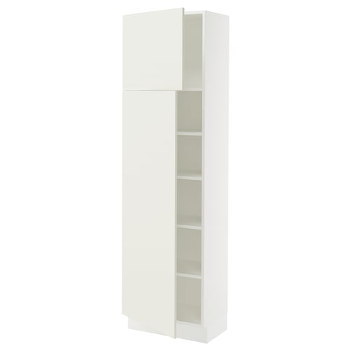 SEKTION Armoire haute + tablette/2ptes, blanc/Veddinge blanc, 24x15x80 "