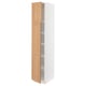 SEKTION Armoire haute + tablette/2ptes, blanc/Vedhamn chêne, 15x24x80 "