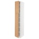 SEKTION Armoire haute + tablette/2ptes, blanc/Vedhamn chêne, 15x24x90 "