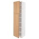 SEKTION Armoire haute + tablette/2ptes, blanc/Vedhamn chêne, 24x24x90 "