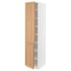 SEKTION Armoire haute + tablette/2ptes, blanc/Vedhamn chêne, 18x24x80 "