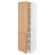 SEKTION Armoire haute + tablette/2ptes, blanc/Vedhamn chêne, 24x24x80 "