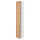 SEKTION Armoire haute + tablette/2ptes, blanc/Vedhamn chêne, 15x15x90 "