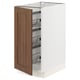 SEKTION Armoire inf av corbeilles en fil, blanc Enköping/brun effet noyer, 15x24x30 "