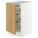 SEKTION Armoire inf av corbeilles en fil, blanc/Sinarp chêne plaqué, 18x24x30 "