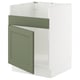 SEKTION Armoire inf pour évier 1 bac HAVSEN, blanc/Axstad gris-vert, 24x24x30 "