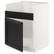 SEKTION Armoire inf pour évier 1 bac HAVSEN, blanc/Lerhyttan teinté noir, 24x24x30 "
