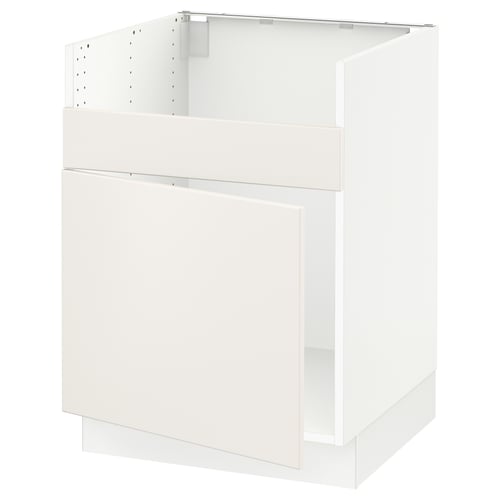 SEKTION Armoire inf pour évier 1 bac HAVSEN, blanc/Veddinge blanc, 24x24x30 "
