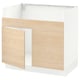 SEKTION Armoire inf pr évier 2 bacs HAVSEN, blanc/Askersund effet frêne clair, 36x24x30 "