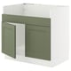SEKTION Armoire inf pr évier 2 bacs HAVSEN, blanc/Axstad gris-vert, 36x24x30 "