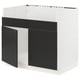 SEKTION Armoire inf pr évier 2 bacs HAVSEN, blanc/Nickebo anthracite mat, 36x24x30 "