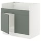 SEKTION Armoire inf pr évier 2 bacs HAVSEN, blanc/Nickebo gris -vert mat, 36x24x30 "