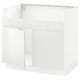 SEKTION Armoire inf pr évier 2 bacs HAVSEN, blanc/Ringhult blanc, 36x24x30 "