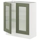 SEKTION Armoire inférieure 2 portes vitr, blanc/Axstad gris-vert, 30x15x30 "