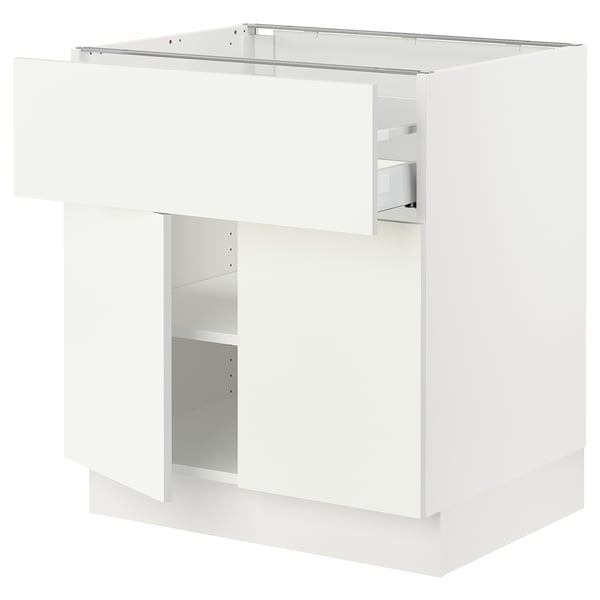 SEKTION Armoire inférieure av tir/2 prtes, blanc/Vallstena blanc, 30x24x30 "