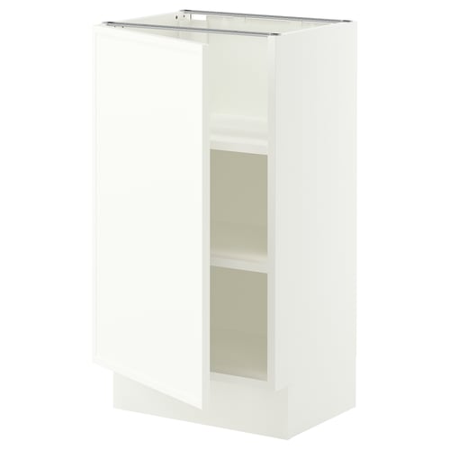 SEKTION Armoire inférieure avec tablettes, blanc/Aspudden blanc mat, 18x15x30 "