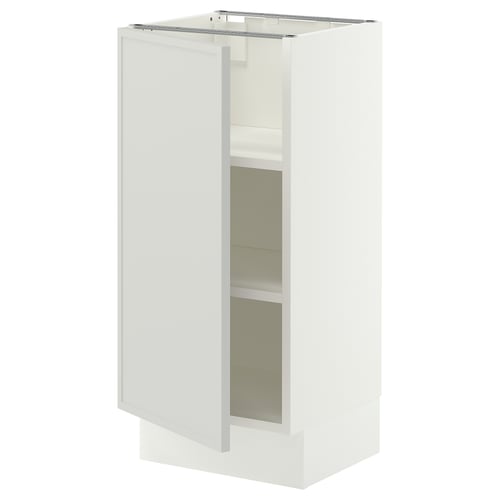SEKTION Armoire inférieure avec tablettes, blanc/Aspudden gris clair, 15x15x30 "