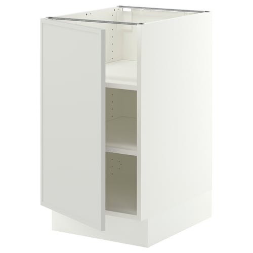 SEKTION Armoire inférieure avec tablettes, blanc/Aspudden gris clair, 18x24x30 "
