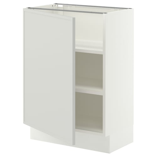 SEKTION Armoire inférieure avec tablettes, blanc/Aspudden gris clair, 24x15x30 "