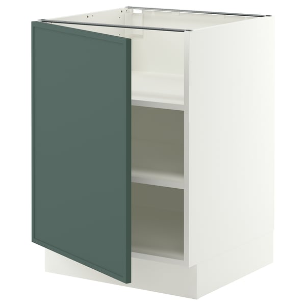SEKTION Armoire inférieure avec tablettes, blanc/Aspudden gris-vert foncé, 24x24x30 "