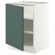 SEKTION Armoire inférieure avec tablettes, blanc/Aspudden gris-vert foncé, 24x24x30 "