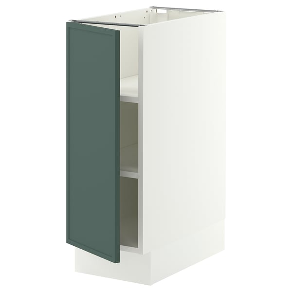 SEKTION Armoire inférieure avec tablettes, blanc/Aspudden gris-vert foncé, 12x24x30 "