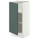 SEKTION Armoire inférieure avec tablettes, blanc/Aspudden gris-vert foncé, 15x15x30 "