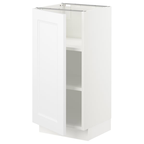 SEKTION Armoire inférieure avec tablettes, blanc/Axstad blanc mat, 15x15x30 "