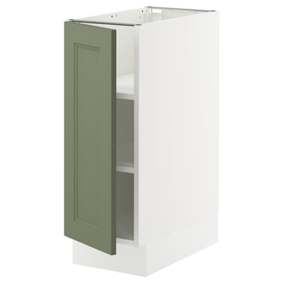 SEKTION Armoire inférieure avec tablettes, blanc/Axstad gris-vert, 12x24x30 "