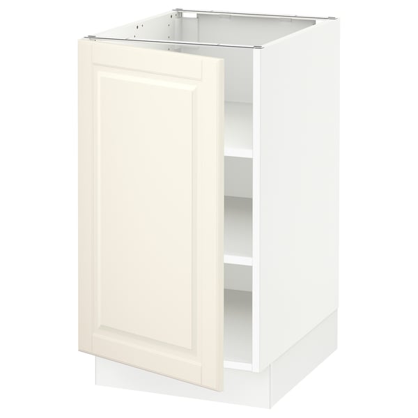 SEKTION Armoire inférieure avec tablettes, blanc/Bodbyn blanc cassé, 18x24x30 "