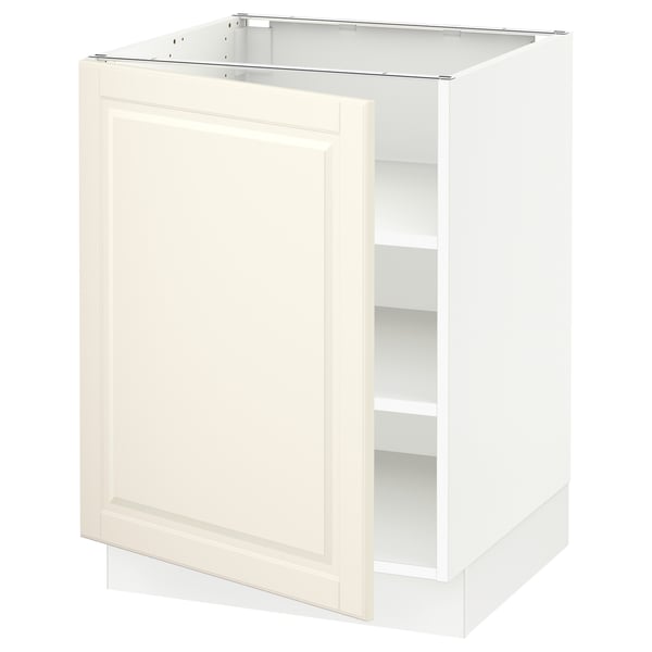 SEKTION Armoire inférieure avec tablettes, blanc/Bodbyn blanc cassé, 24x24x30 "