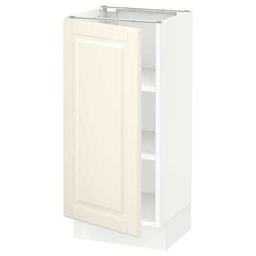 SEKTION Armoire inférieure avec tablettes, blanc/Bodbyn blanc cassé, 15x15x30 "