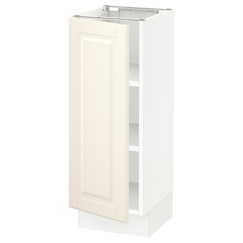 SEKTION Armoire inférieure avec tablettes, blanc/Bodbyn blanc cassé, 12x15x30 "