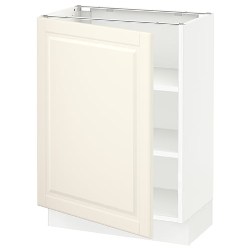 SEKTION Armoire inférieure avec tablettes, blanc/Bodbyn blanc cassé, 24x15x30 "