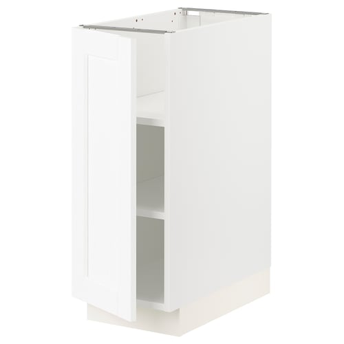 SEKTION Armoire inférieure avec tablettes, blanc Enköping/blanc effet bois, 12x24x30 "