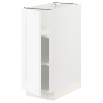 SEKTION Armoire inférieure avec tablettes, blanc Enköping/blanc effet bois, 12x24x30 "