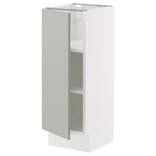 SEKTION Armoire inférieure avec tablettes, blanc/Havstorp gris clair, 12x15x30 "