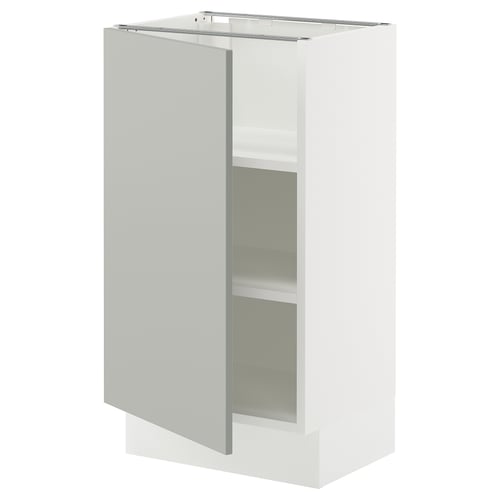 SEKTION Armoire inférieure avec tablettes, blanc/Havstorp gris clair, 18x15x30 "