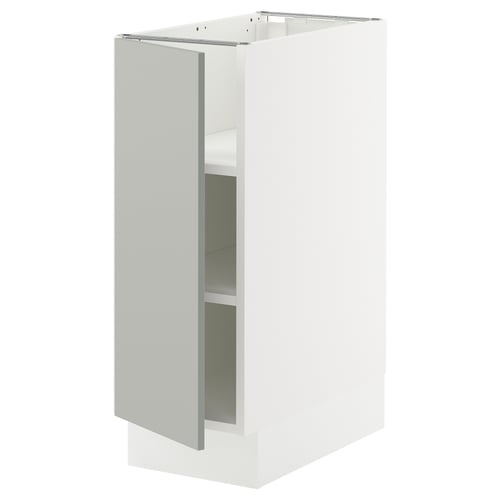 SEKTION Armoire inférieure avec tablettes, blanc/Havstorp gris clair, 12x24x30 "