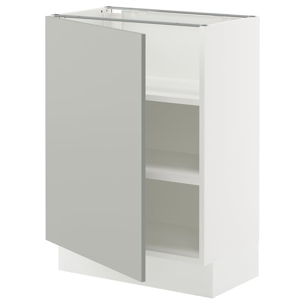 SEKTION Armoire inférieure avec tablettes, blanc/Havstorp gris clair, 24x15x30 "