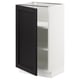 SEKTION Armoire inférieure avec tablettes, blanc/Lerhyttan teinté noir, 18x15x30 "