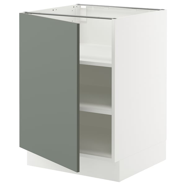 SEKTION Armoire inférieure avec tablettes, blanc/Nickebo gris -vert mat, 24x24x30 "