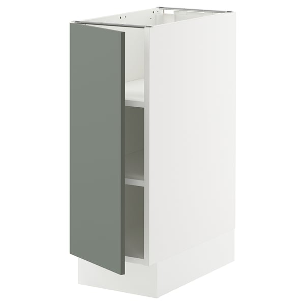 SEKTION Armoire inférieure avec tablettes, blanc/Nickebo gris -vert mat, 12x24x30 "