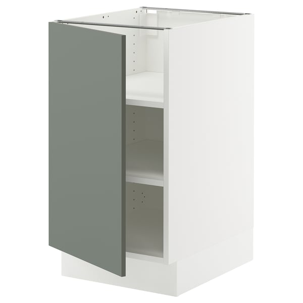 SEKTION Armoire inférieure avec tablettes, blanc/Nickebo gris -vert mat, 18x24x30 "