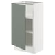 SEKTION Armoire inférieure avec tablettes, blanc/Nickebo gris -vert mat, 18x15x30 "