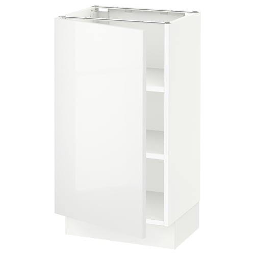 SEKTION Armoire inférieure avec tablettes, blanc/Ringhult blanc, 18x15x30 "