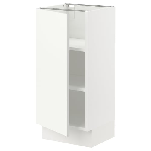 SEKTION Armoire inférieure avec tablettes, blanc/Vallstena blanc, 15x15x30 "