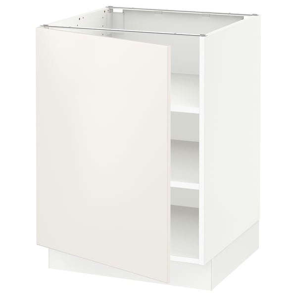 SEKTION Armoire inférieure avec tablettes, blanc/Veddinge blanc, 24x24x30 "